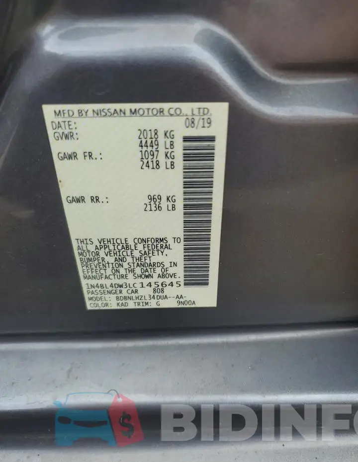 1N4BL4DW3LC145645 Photo# 13