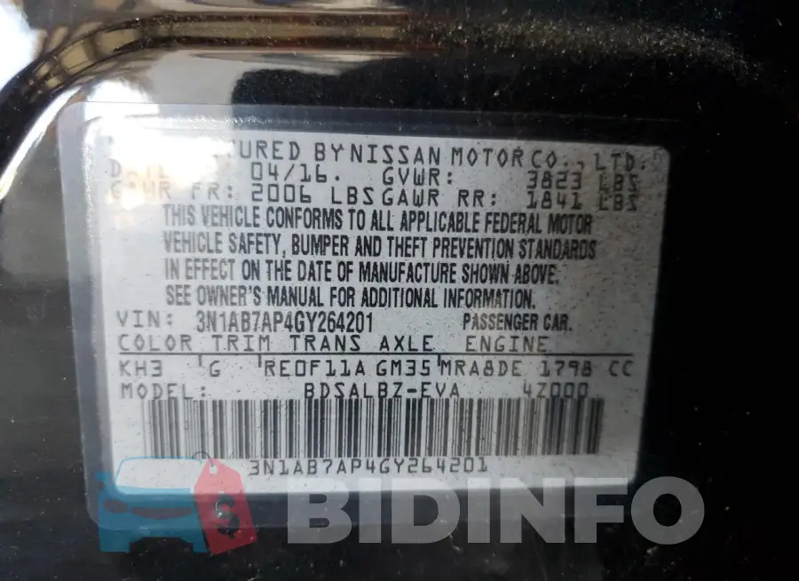 3N1AB7AP4GY264201 Photo# 12