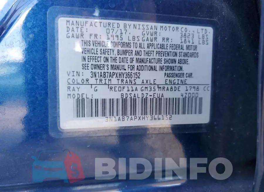3N1AB7APXHY366152 Photo# 12