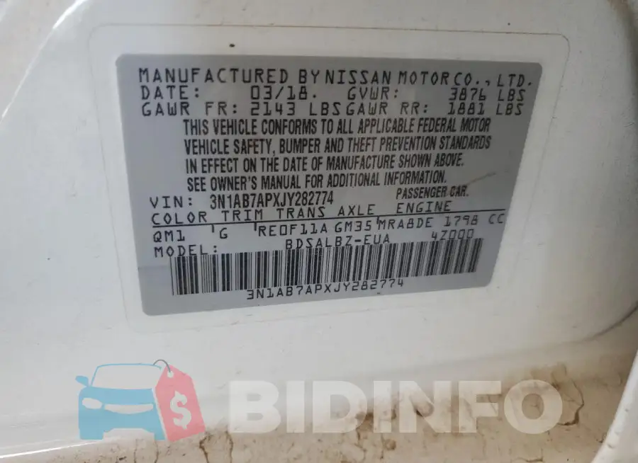 3N1AB7APXJY282774 Photo# 12
