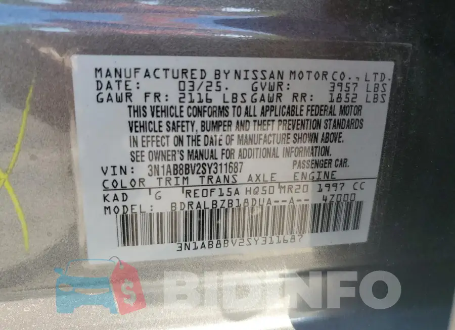 3N1AB8BV2SY311687 Photo# 13