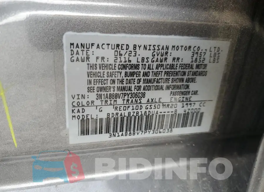 3N1AB8BV7PY306038 Photo# 12