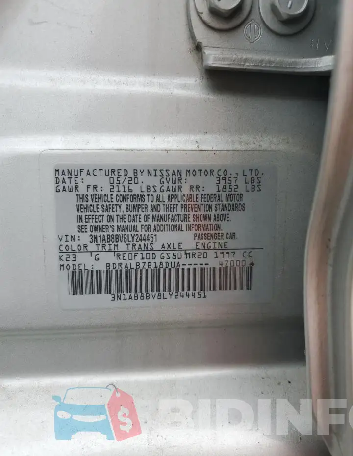 3N1AB8BV8LY244451 Photo# 12