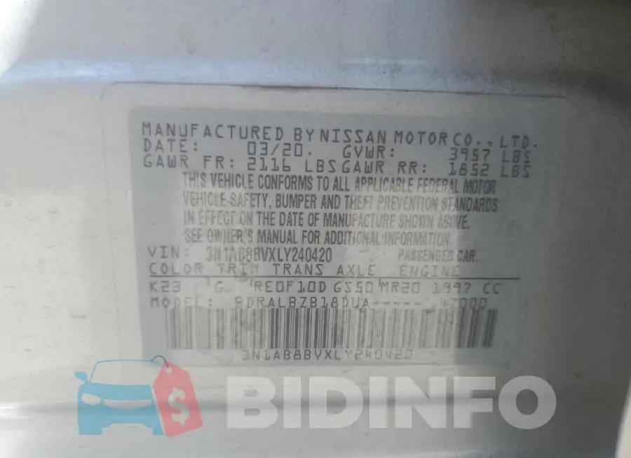 3N1AB8BVXLY240420 Photo# 13