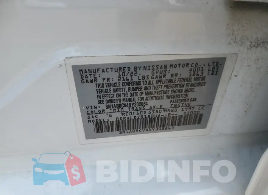 3N1AB8CV4NY302864 Photo# 12