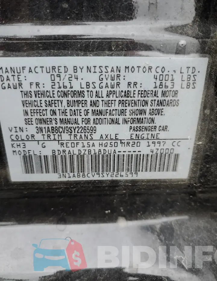 3N1AB8CV9SY226599 Photo# 13