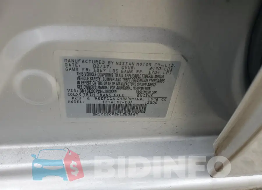 3N1CE2CP2HL360889 Photo# 13