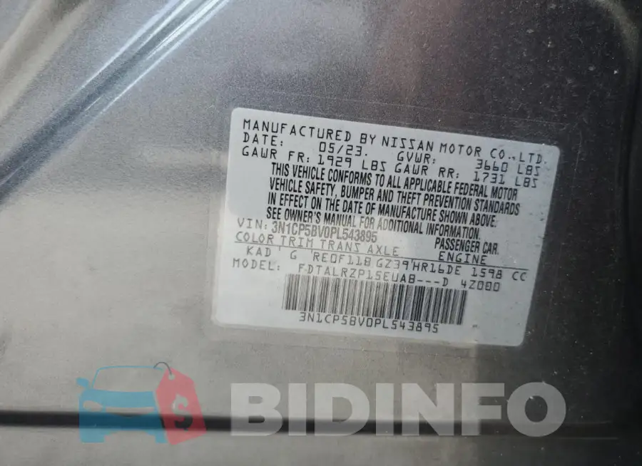 3N1CP5BV0PL543895 Photo# 14