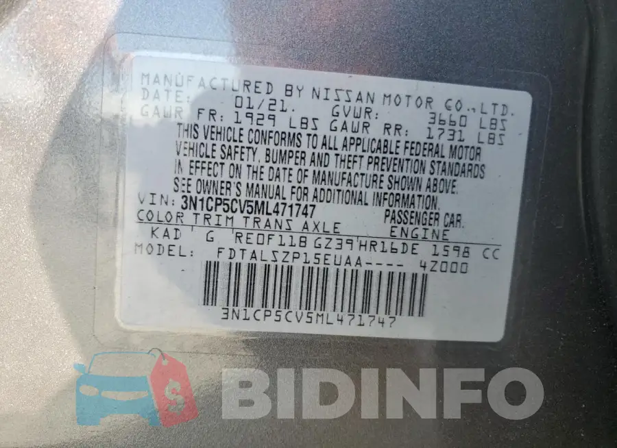 3N1CP5CV5ML471747 Photo# 13