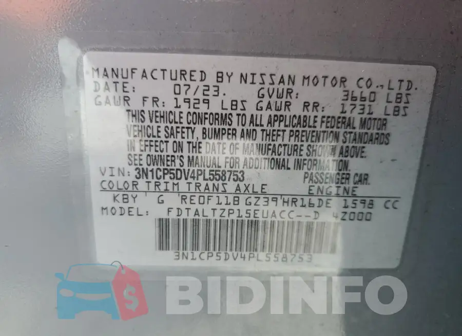 3N1CP5DV4PL558753 Photo# 14