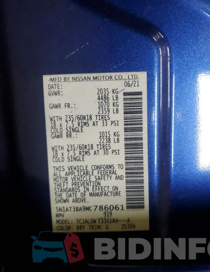 5N1AT3BA9MC786061 Photo# 13