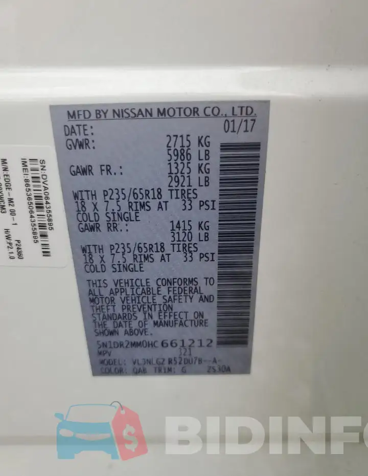 5N1DR2MM0HC661212 Photo# 13