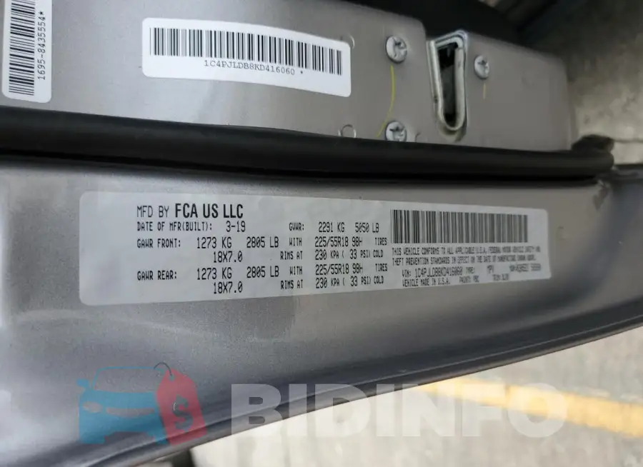 1C4PJLDB8KD416060 Photo# 13