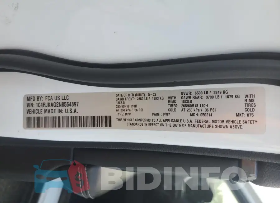 1C4RJKAG2N8564897 Photo# 13