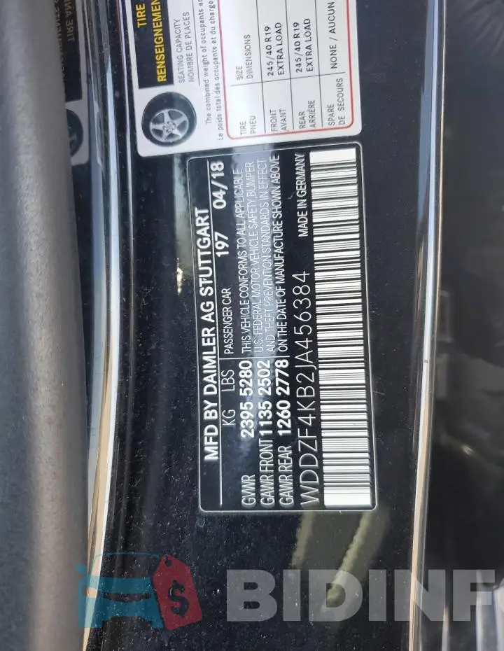 WDDZF4KB2JA456384 Photo# 12