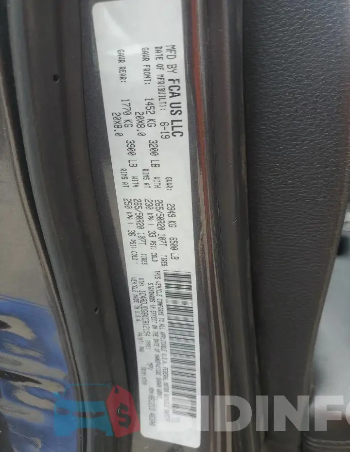 1C4RDJDG6KC812154 Photo# 14