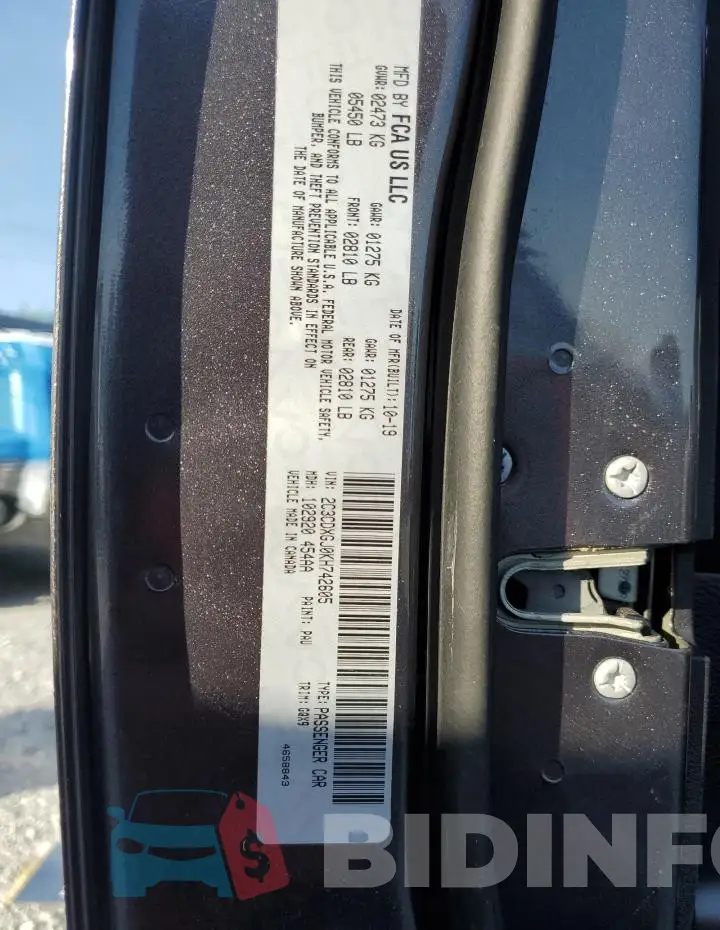 2C3CDXGJ0KH742605 Photo# 12