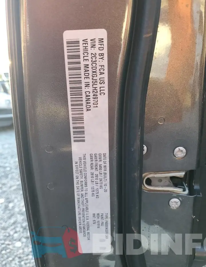 2C3CDXGJ5LH249701 Photo# 13