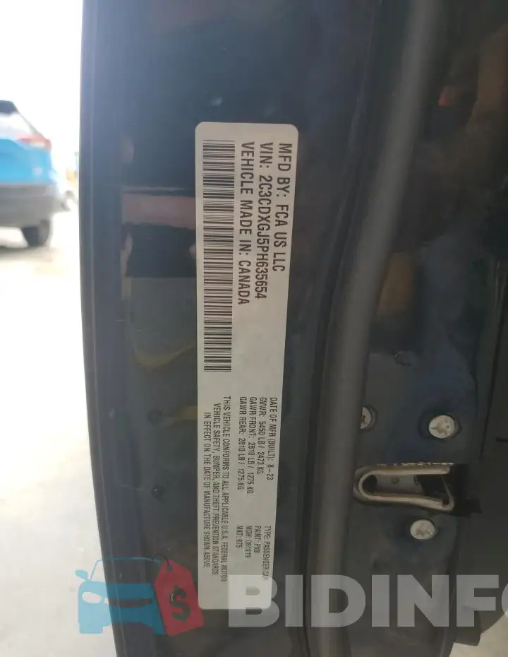 2C3CDXGJ5PH635654 Photo# 12