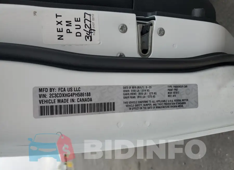 2C3CDXHG4PH586188 Photo# 12