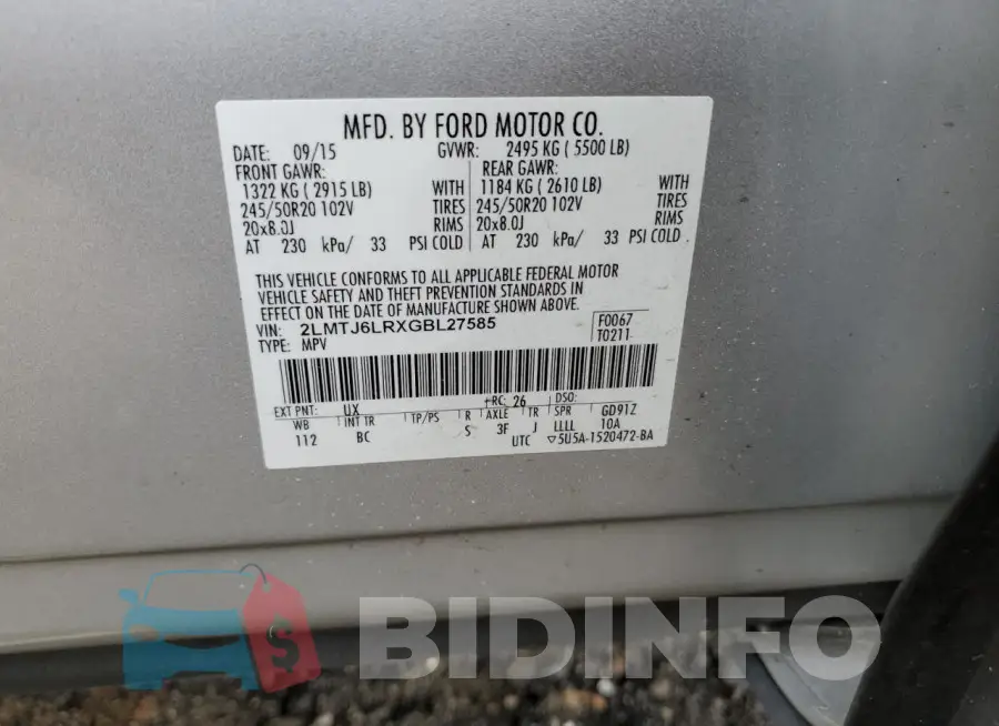 2LMTJ6LRXGBL27585 Photo# 13