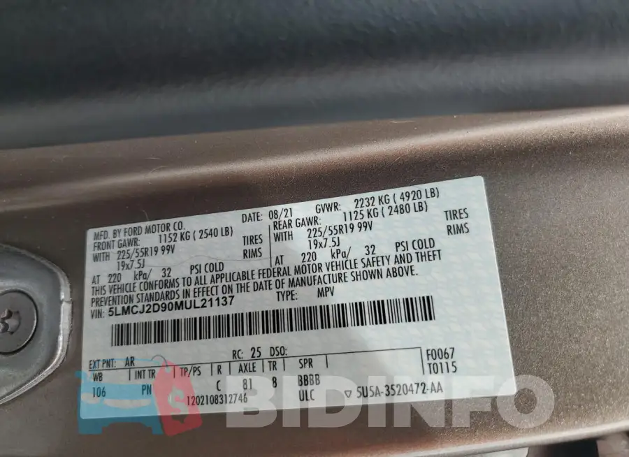 5LMCJ2D90MUL21137 Photo# 13