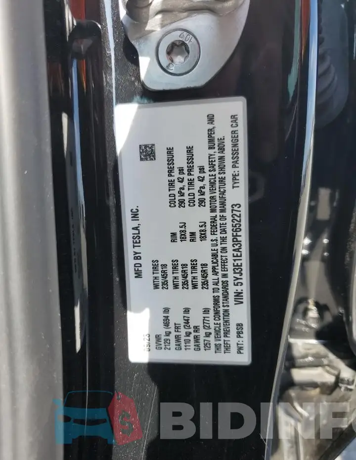 5YJ3E1EA3PF652273 Photo# 12