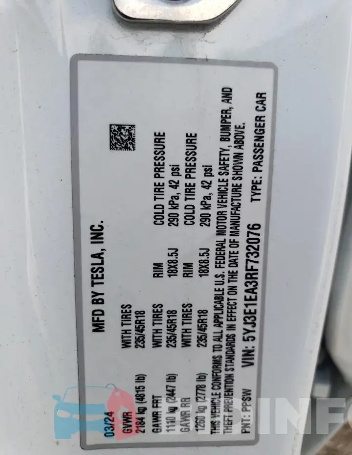 5YJ3E1EA3RF732076 Photo# 12