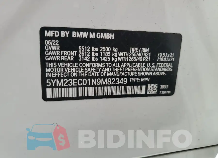 5YM23EC01N9M82349 Photo# 13