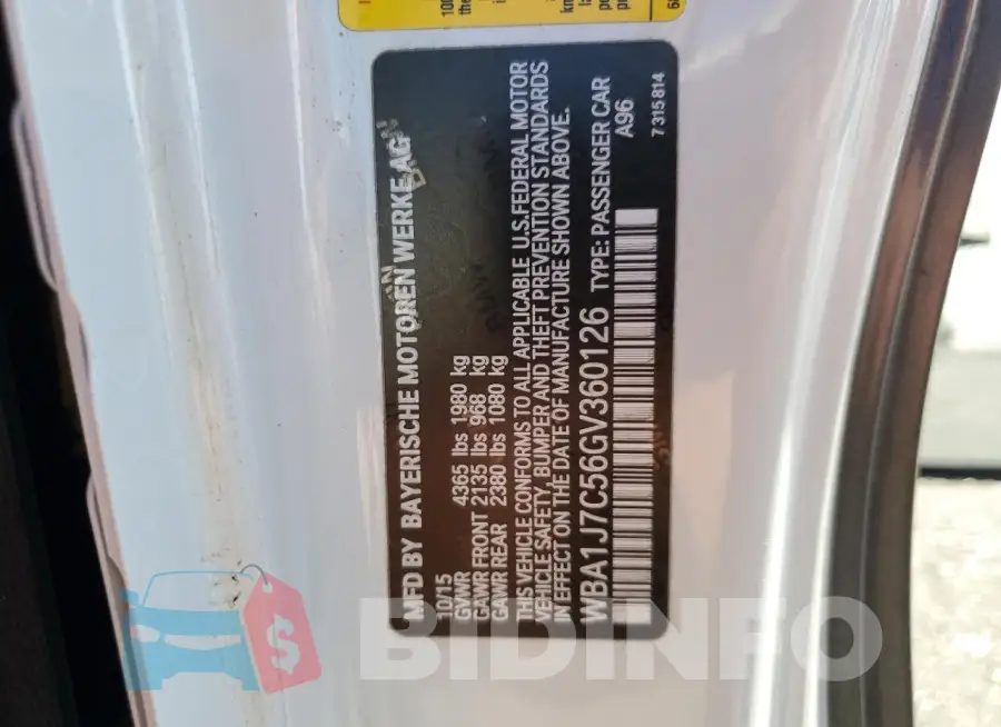 WBA1J7C56GV360126 Photo# 13