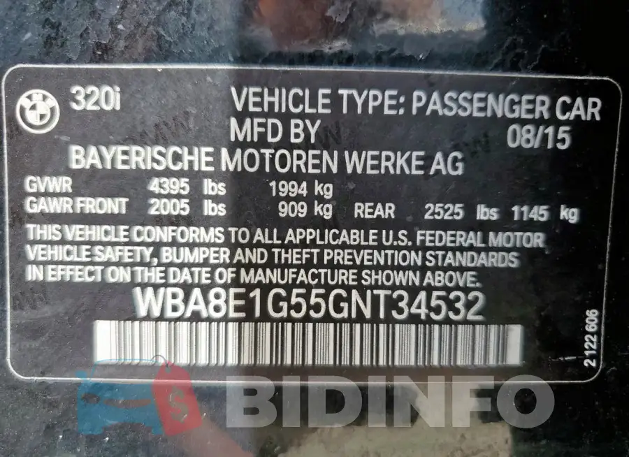 WBA8E1G55GNT34532 Photo# 13