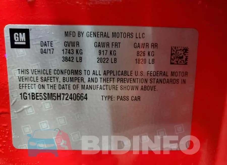 1G1BE5SM5H7240664 Photo# 13