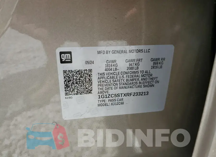 1G1ZC5STXRF233213 Photo# 13