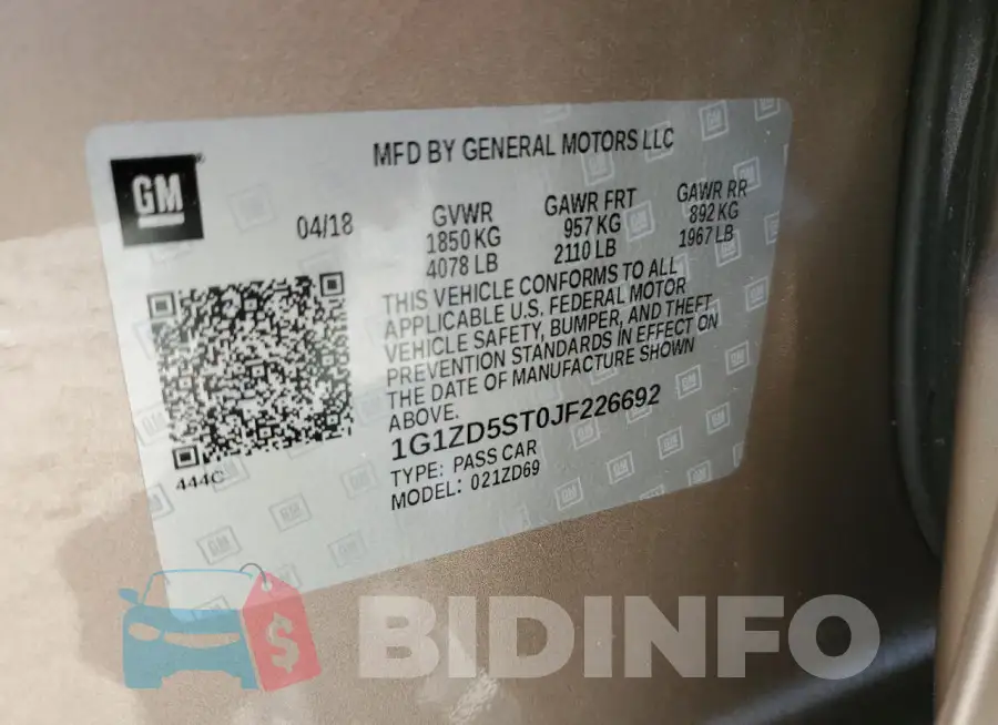 1G1ZD5ST0JF226692 Photo# 12