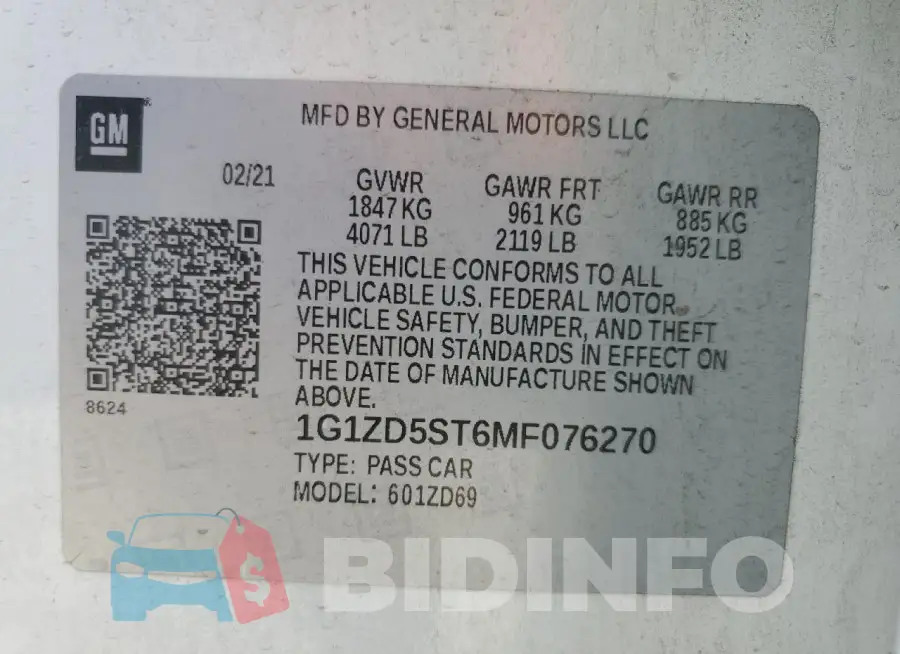 1G1ZD5ST6MF076270 Photo# 13