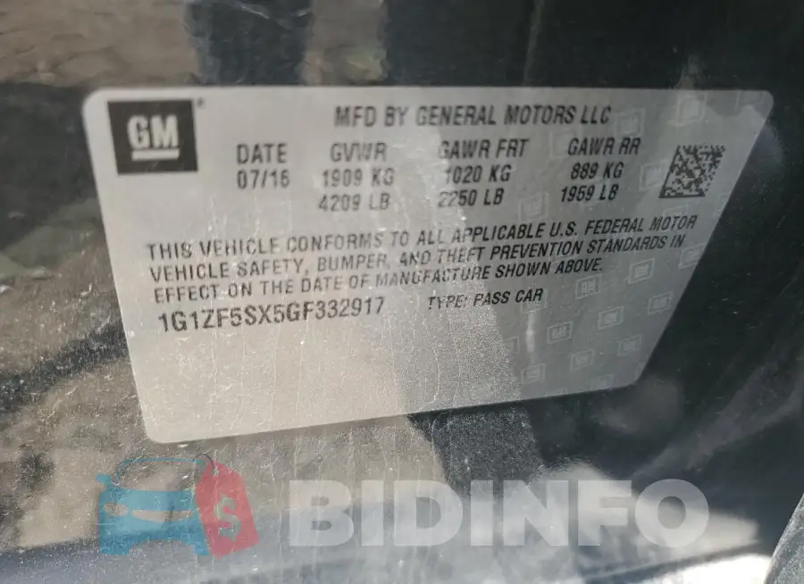 1G1ZF5SX5GF332917 Photo# 12