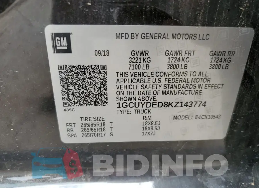 1GCUYDED8KZ143774 Photo# 13