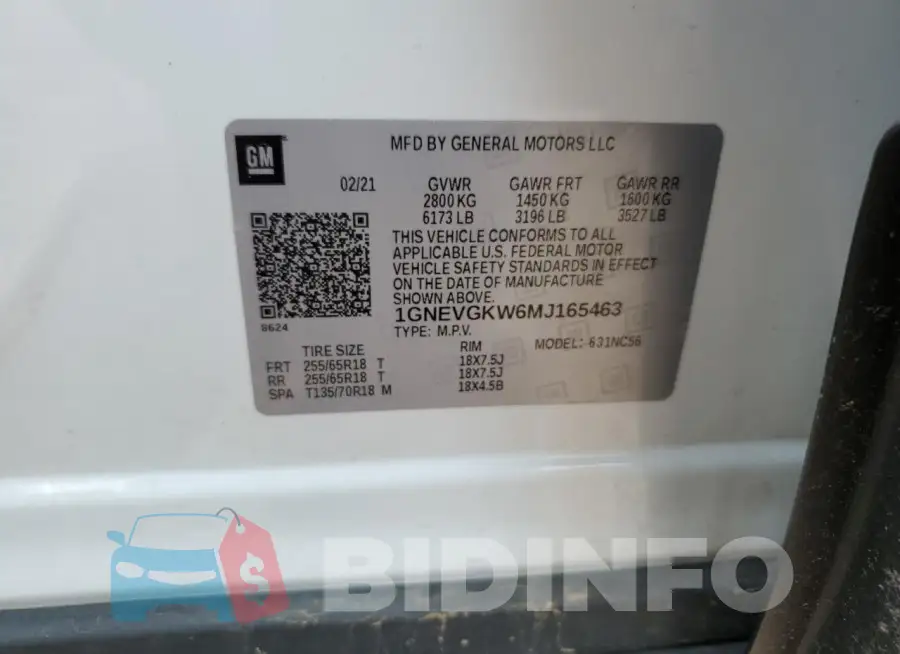 1GNEVGKW6MJ165463 Photo# 14