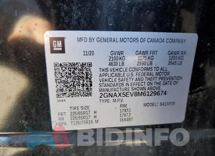 2GNAX5EV8M6129674 Photo# 13