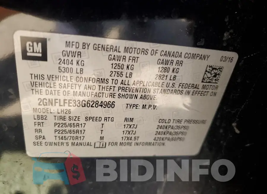 2GNFLFE33G6284966 Photo# 13