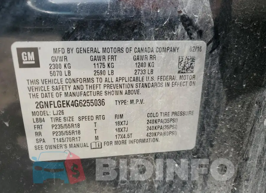 2GNFLGEK4G6255036 Photo# 14