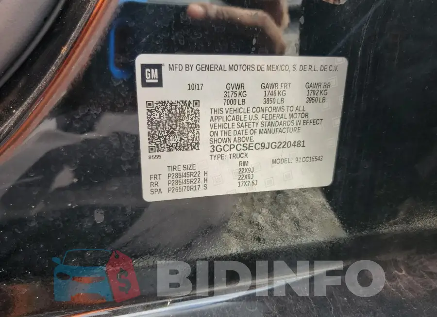 3GCPCSEC9JG220481 Photo# 12