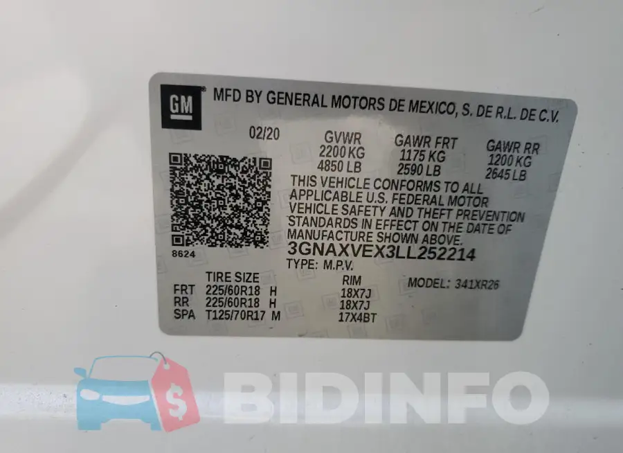 3GNAXVEX3LL252214 Photo# 12