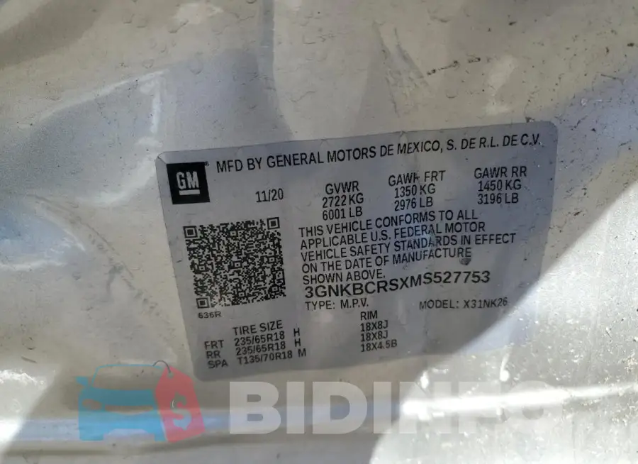 3GNKBCRSXMS527753 Photo# 13