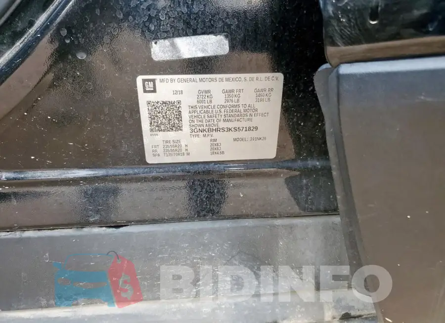 3GNKBHRS3KS571829 Photo# 13