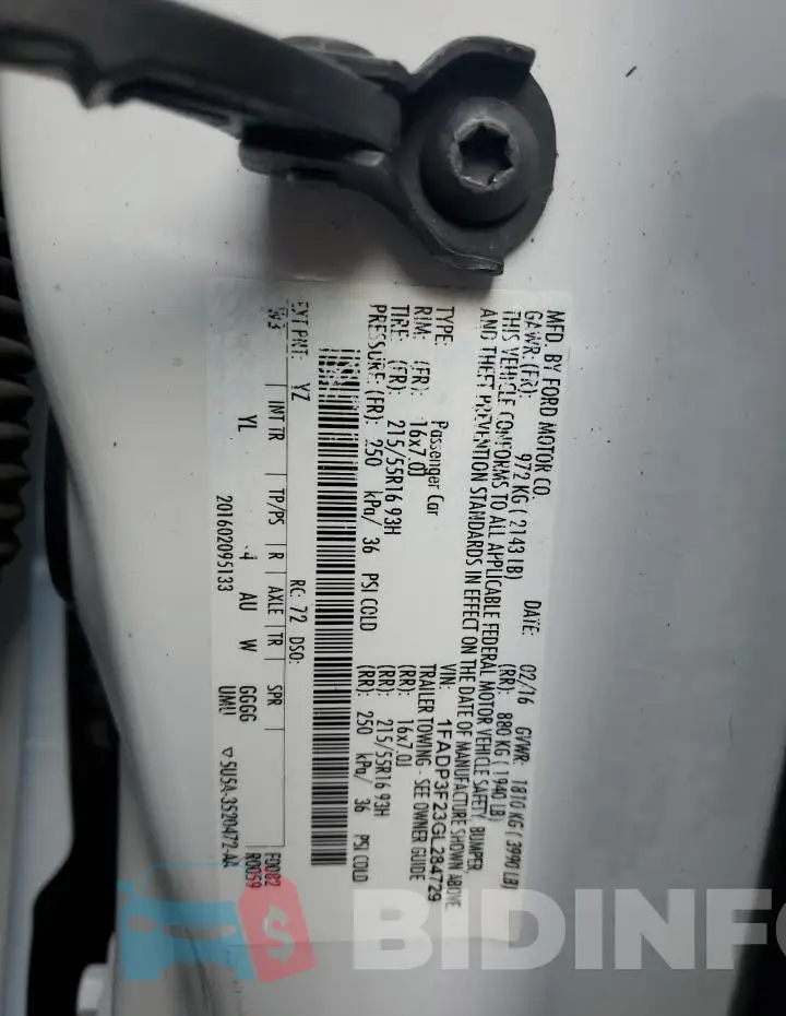 1FADP3F23GL284729 Photo# 12
