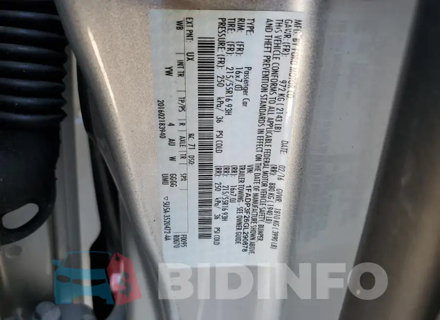 1FADP3F26GL290878 Photo# 12