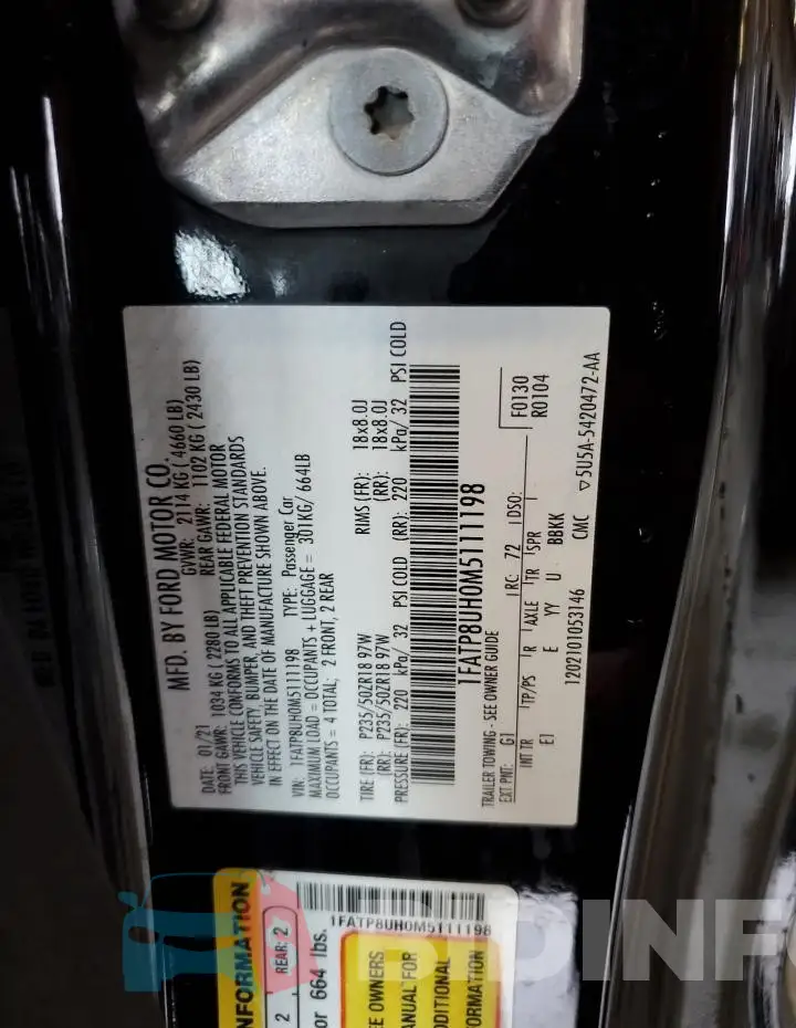 1FATP8UH0M5111198 Photo# 12