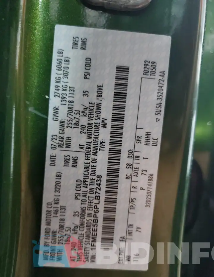 1FMEE5BP6PLB72438 Photo# 13