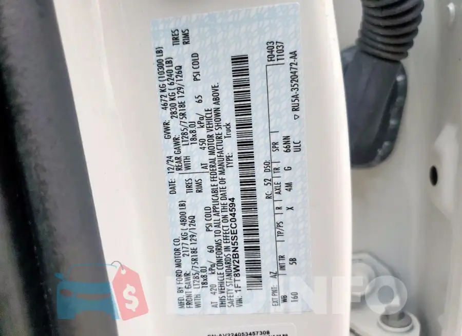 1FT8W2BN5SEC04594 Photo# 13